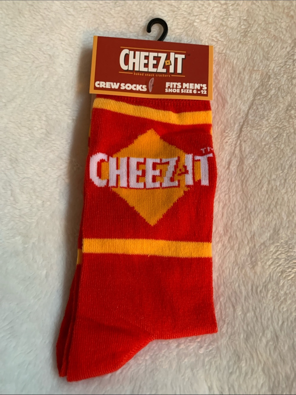 Cheez It Red & Yellow Crew Socks for Men